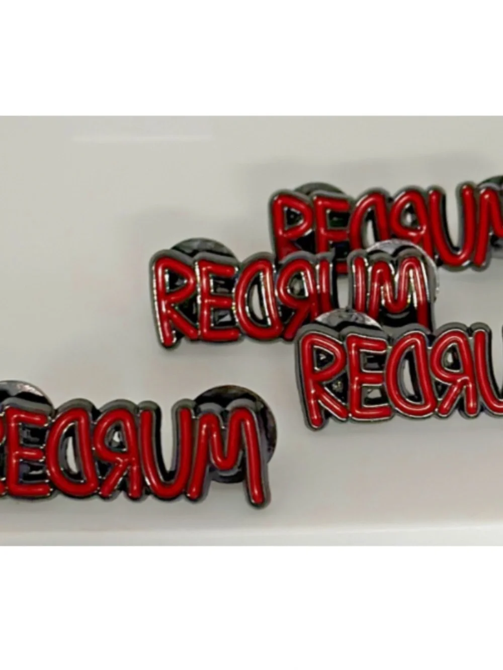 SET OF 4 BOOK CLUB FAVORS Stephen King's The Shining - REDRUM Enamel Pin